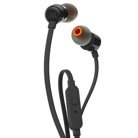 JBL T Series T110 In Ear Wired Headphones, Black JBLT110BLKAM